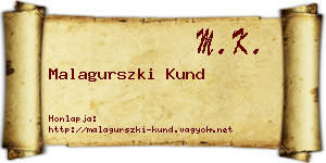Malagurszki Kund névjegykártya